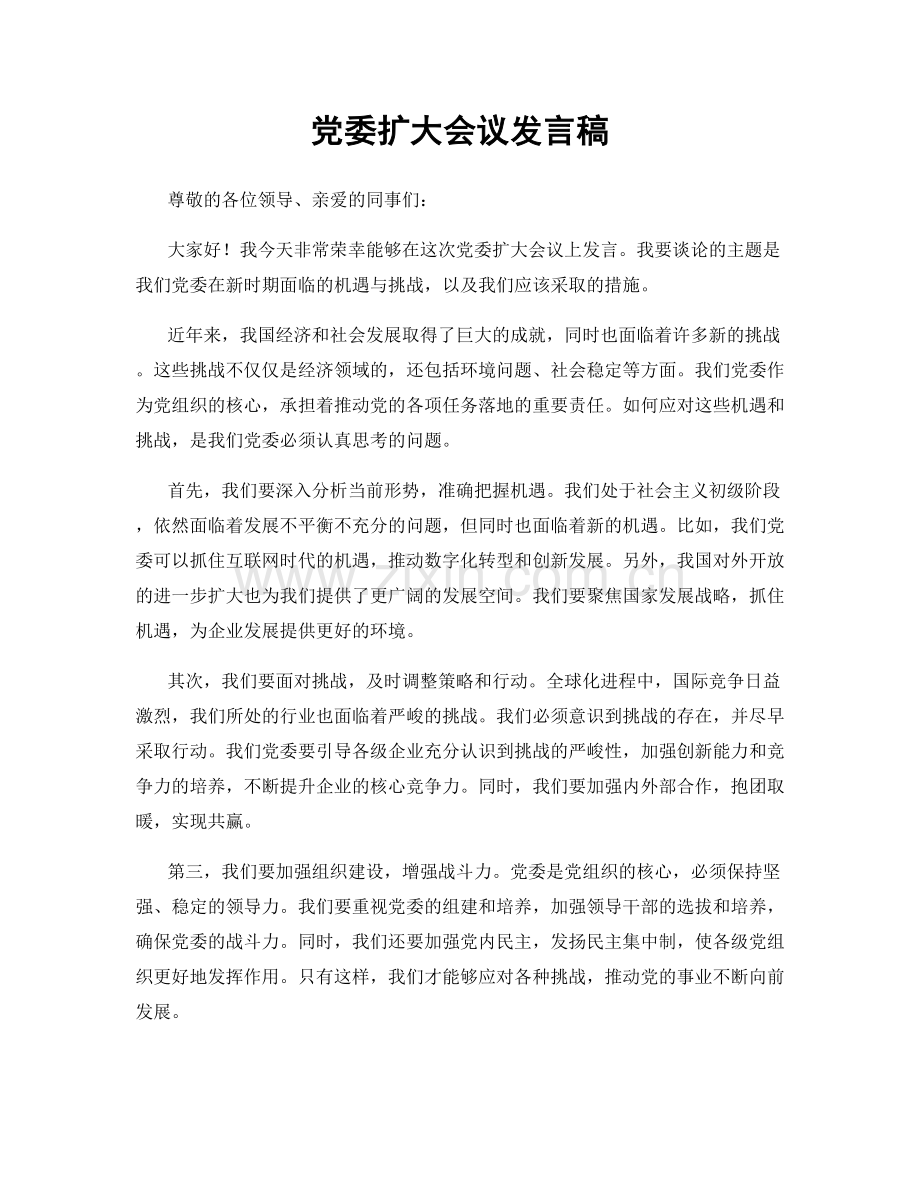党委扩大会议发言稿.docx_第1页