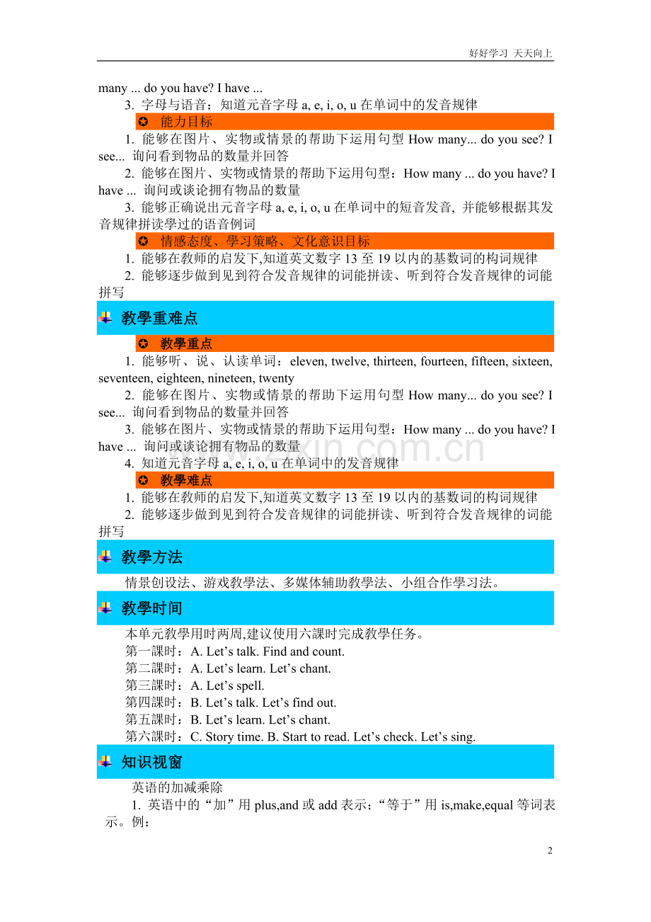 人教版英语三年级下册-Unit-6-单元概述与课时安排-名师教学教案.doc_第2页