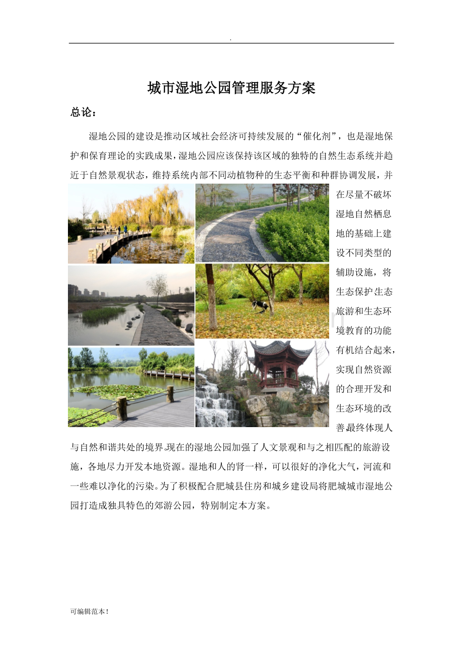 城市湿地公园管理实施方案.doc_第2页