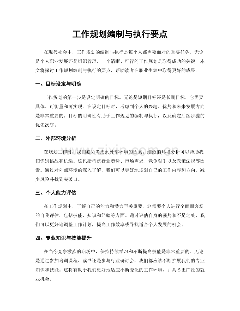 工作规划编制与执行要点.docx_第1页