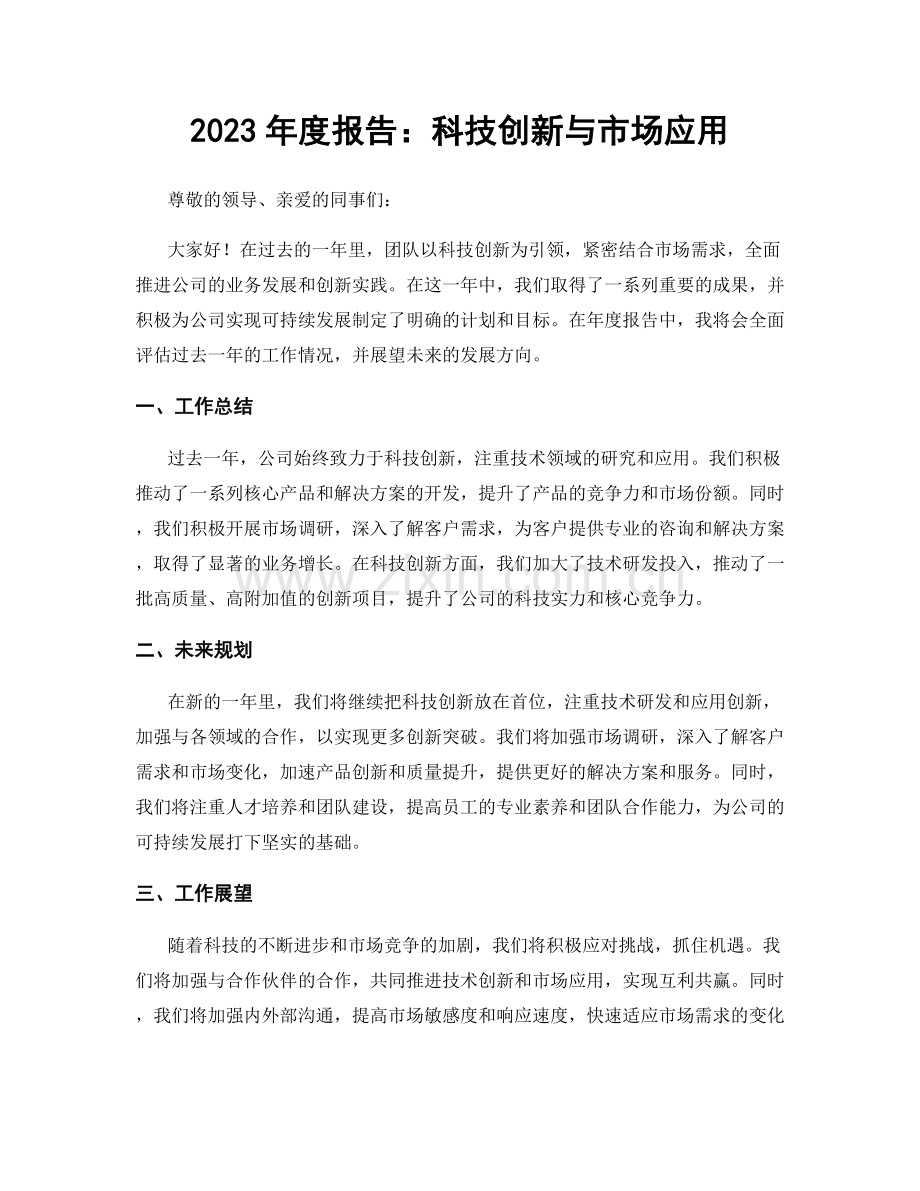 2023年度报告：科技创新与市场应用.docx_第1页
