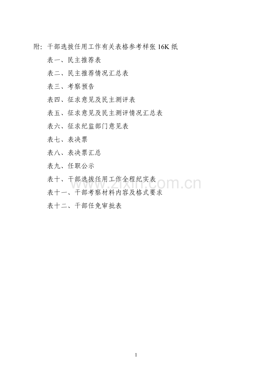 国有企业干部选拔任用工作系列表格.doc_第1页