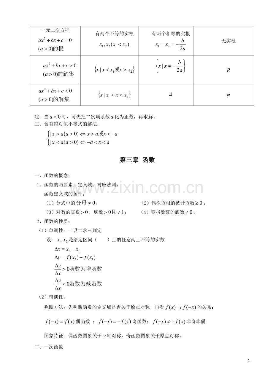 河南对口升学数学知识点汇总.doc_第2页