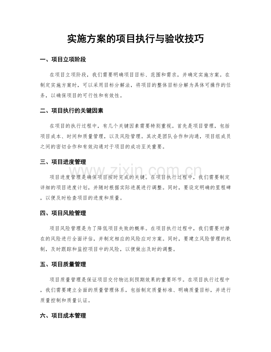 实施方案的项目执行与验收技巧.docx_第1页