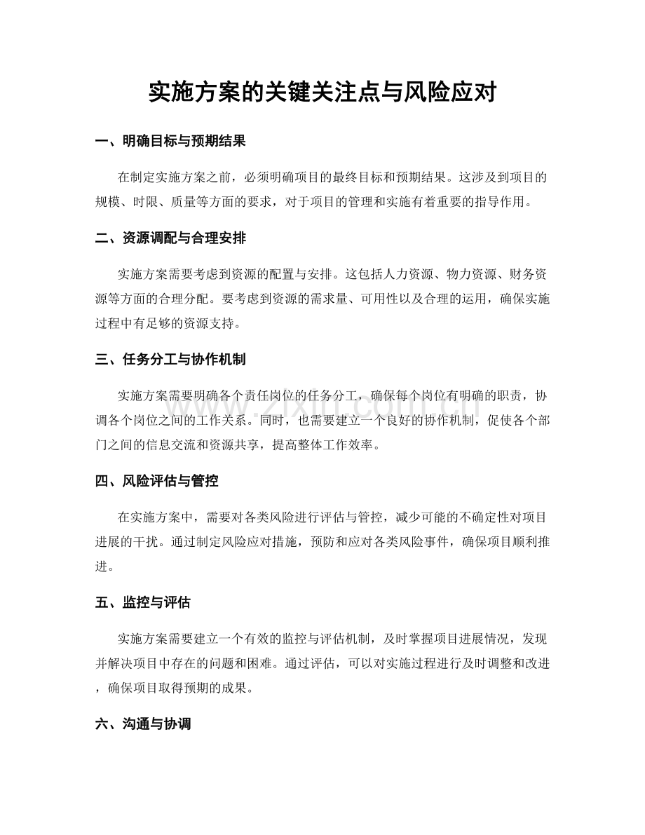 实施方案的关键关注点与风险应对.docx_第1页