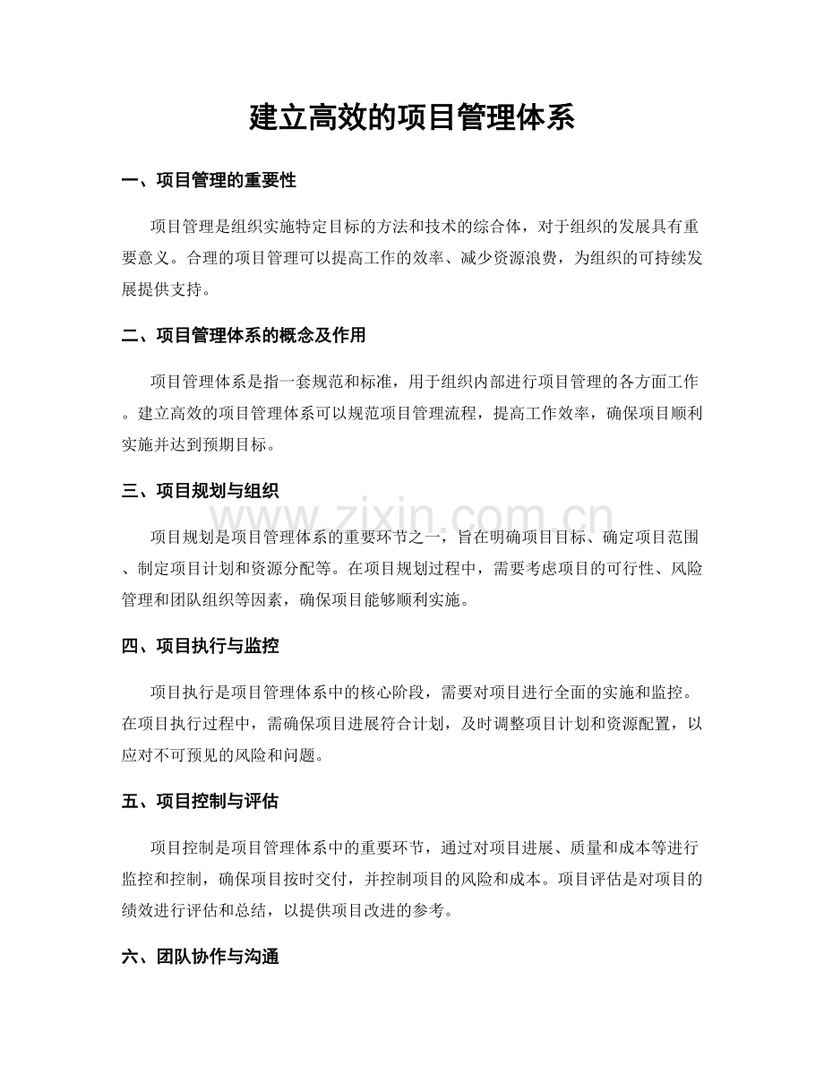 建立高效的项目管理体系.docx_第1页