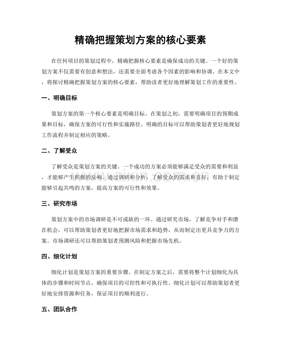 精确把握策划方案的核心要素.docx_第1页