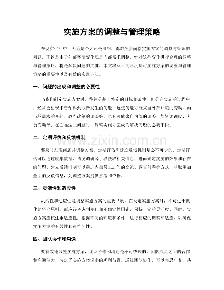 实施方案的调整与管理策略.docx_第1页