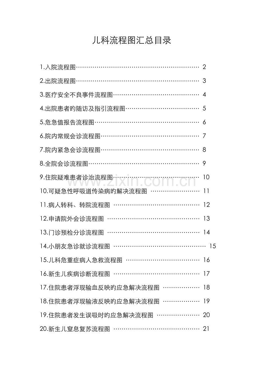 儿科标准流程图汇总.doc_第1页