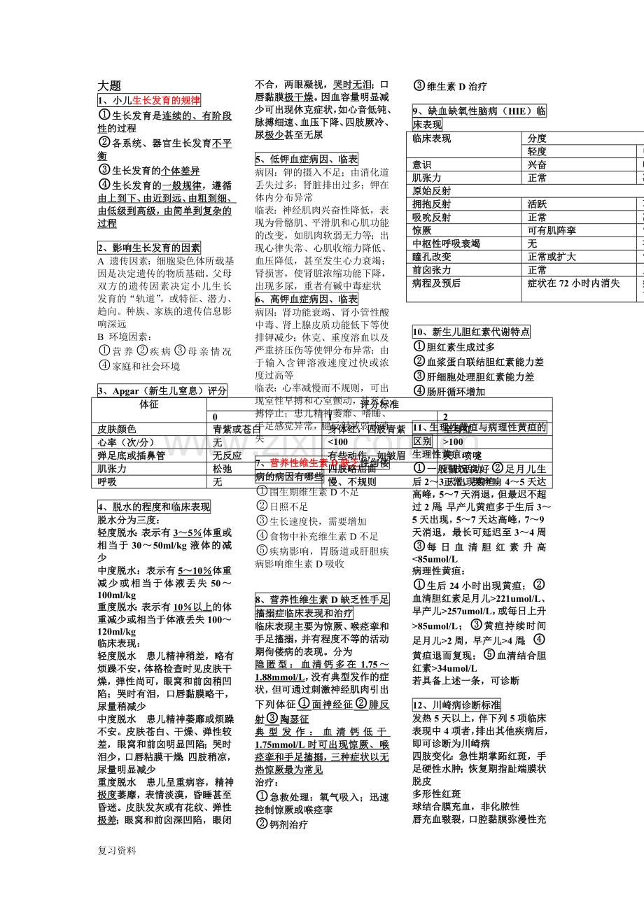 2018年电大《儿科》期末考试复习资料小抄版.doc_第1页