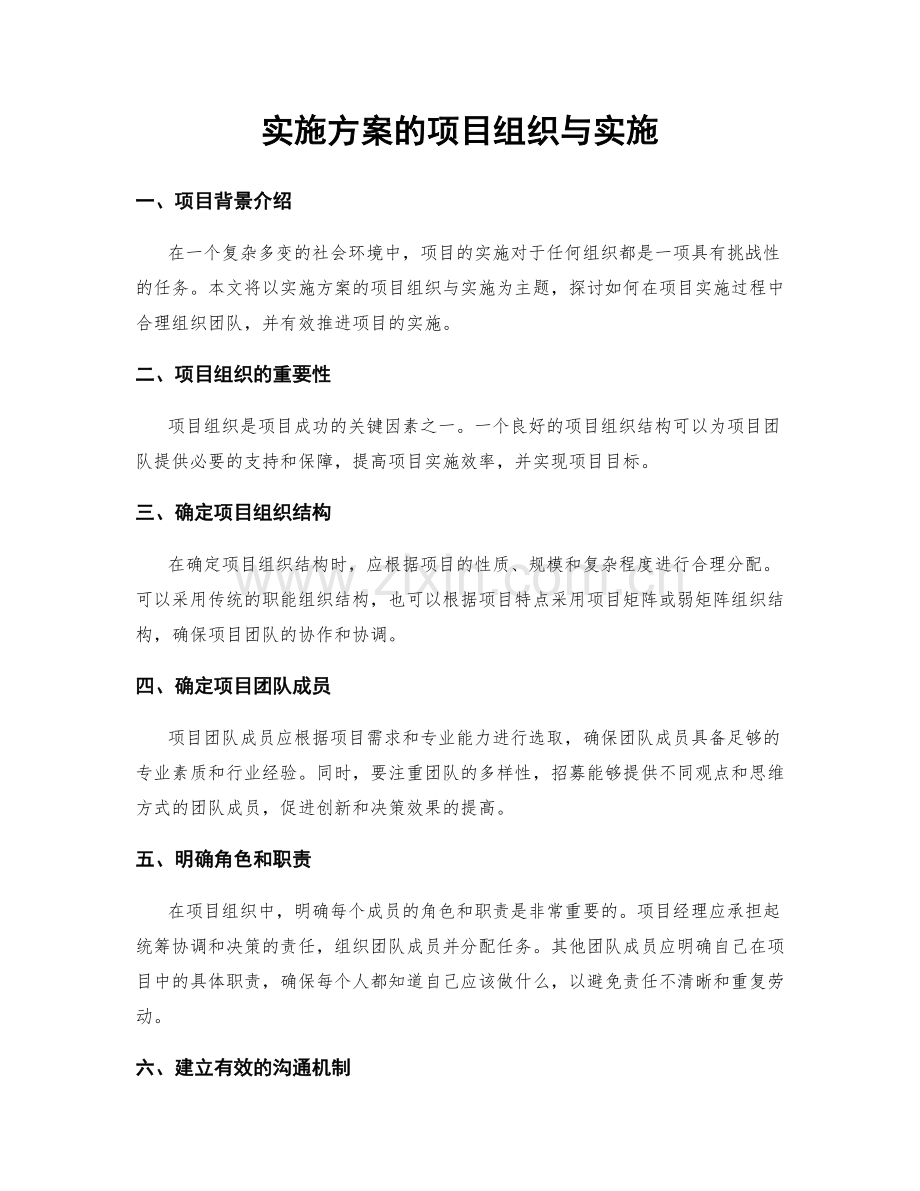 实施方案的项目组织与实施.docx_第1页