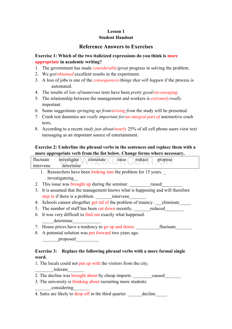 referenceanswerstoexercisesinStudenthandoutlesson1.doc_第1页