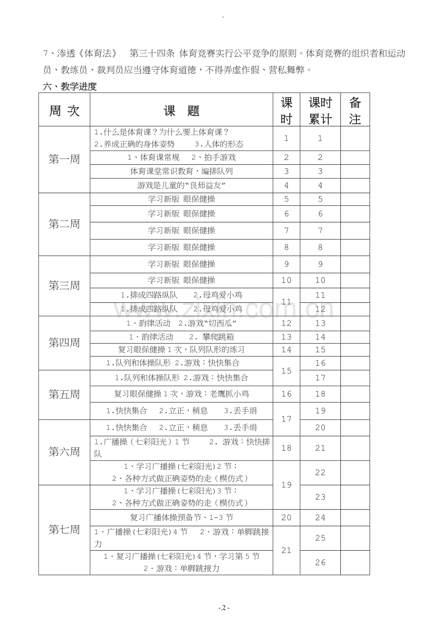 小学体育与健康一年级教案全册.doc_第2页
