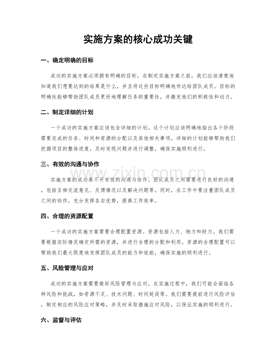 实施方案的核心成功关键.docx_第1页