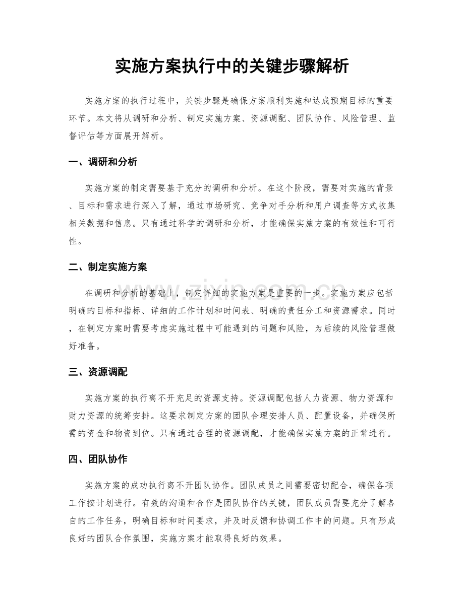 实施方案执行中的关键步骤解析.docx_第1页