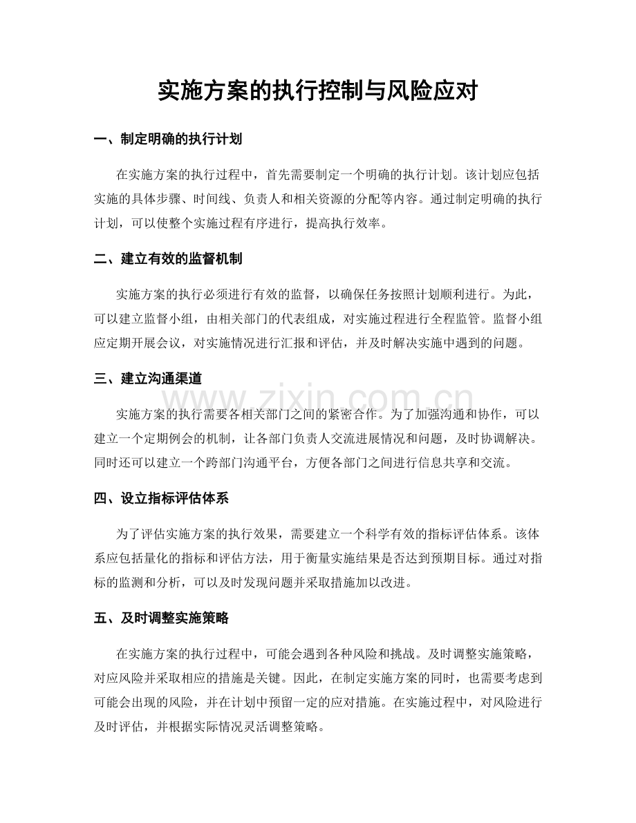 实施方案的执行控制与风险应对.docx_第1页