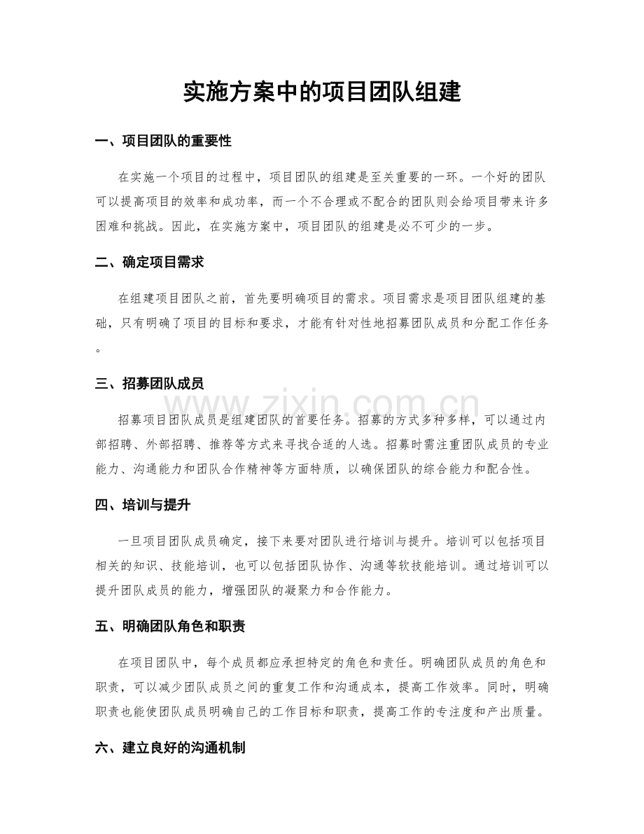 实施方案中的项目团队组建.docx_第1页