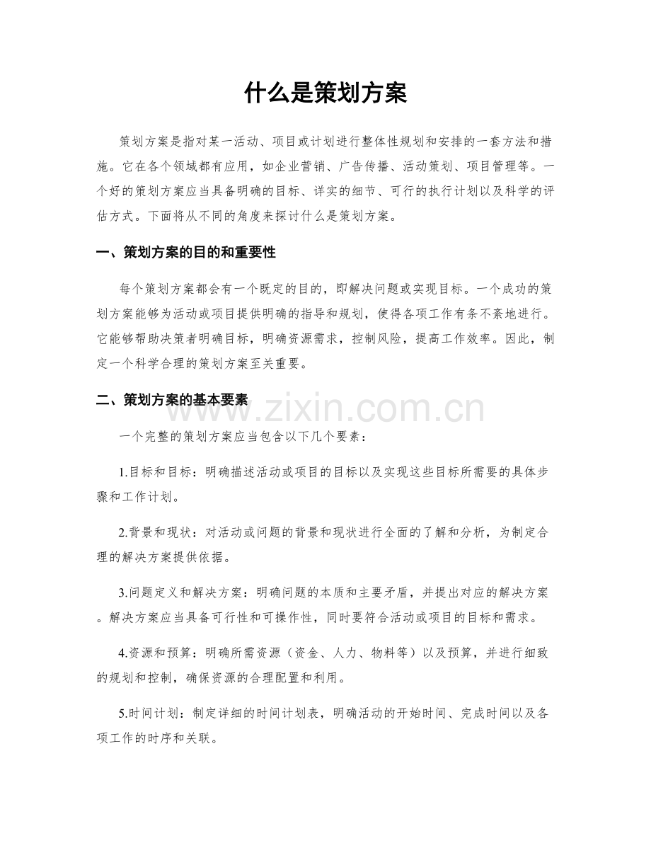 什么是策划方案.docx_第1页
