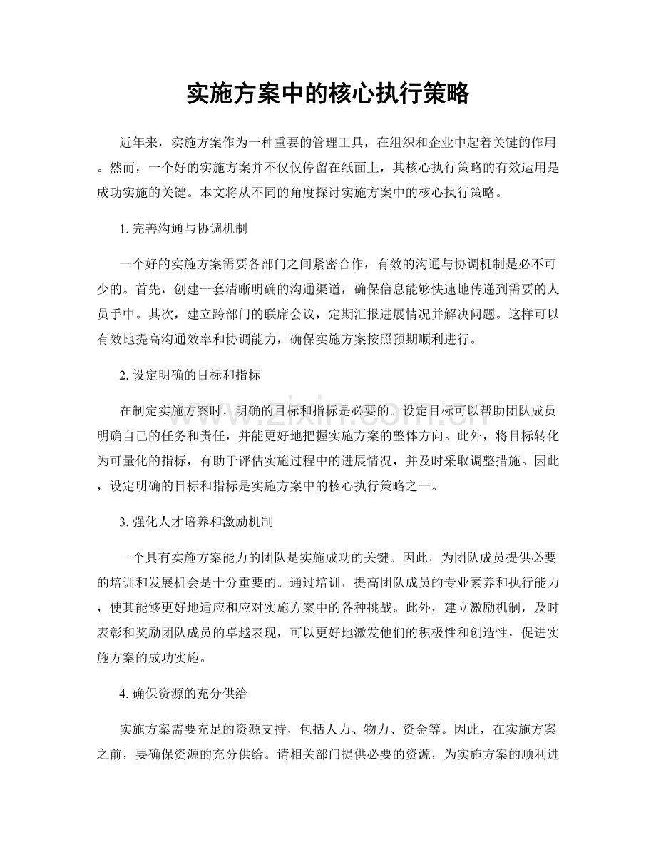 实施方案中的核心执行策略.docx_第1页