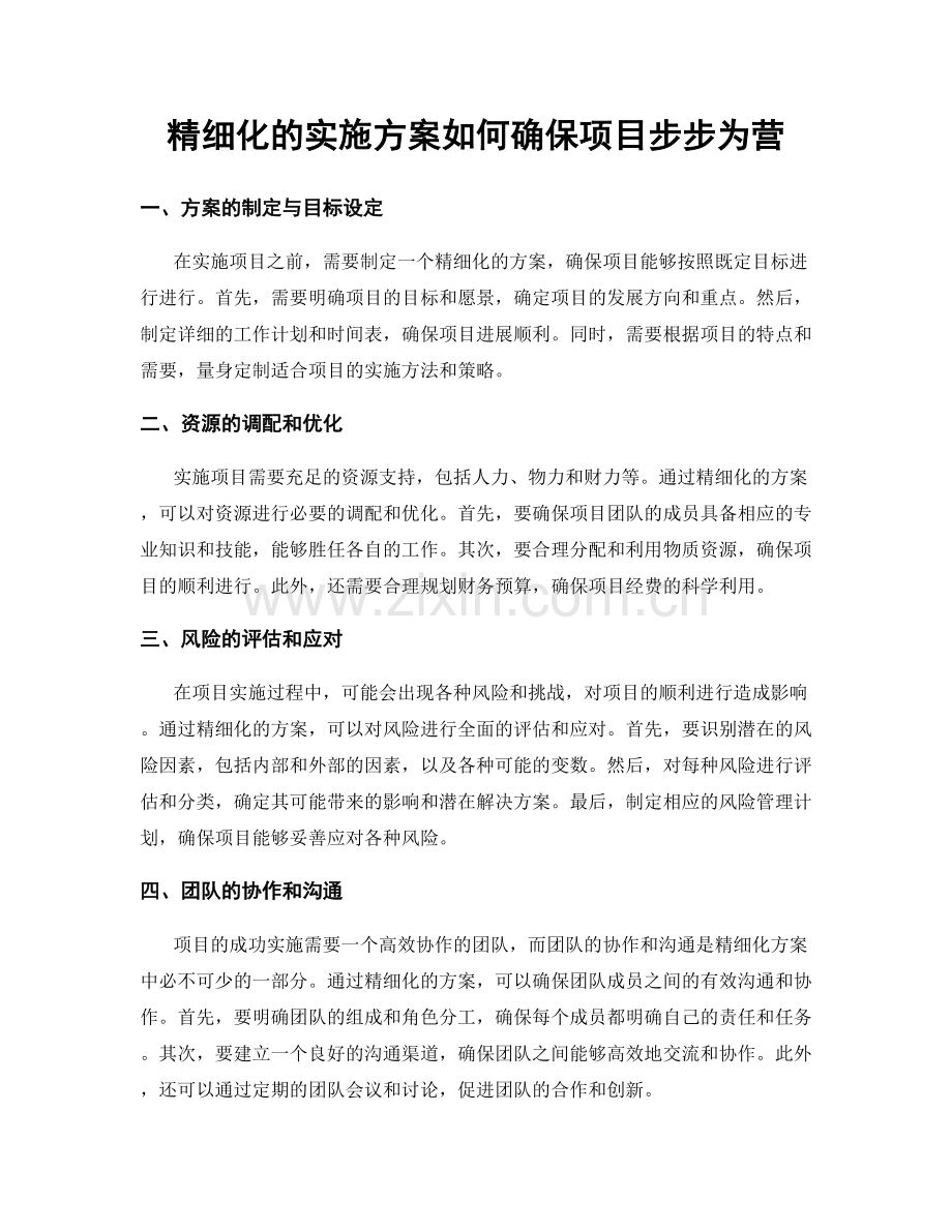 精细化的实施方案如何确保项目步步为营.docx_第1页