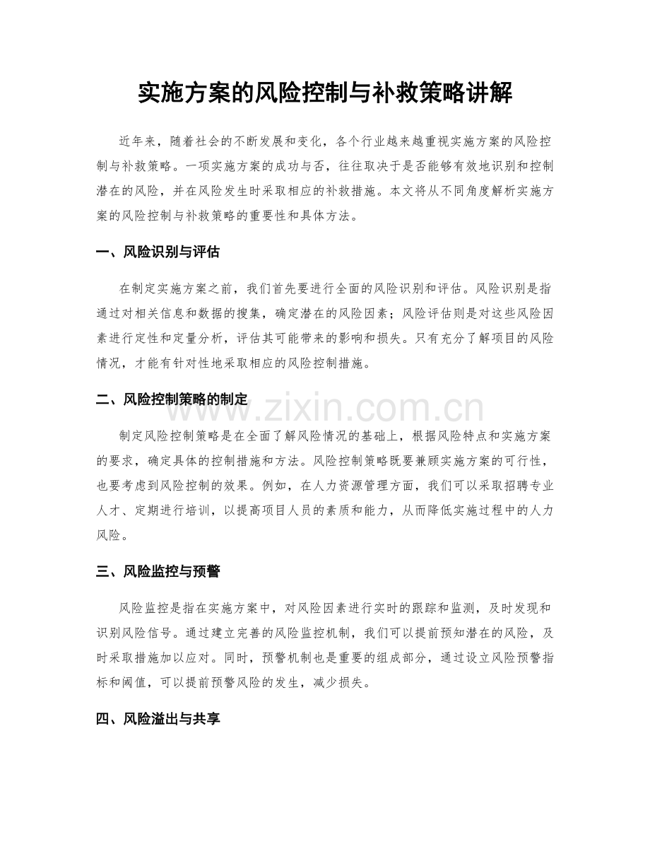 实施方案的风险控制与补救策略讲解.docx_第1页