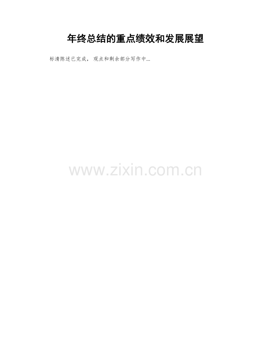 年终总结的重点绩效和发展展望.docx_第1页
