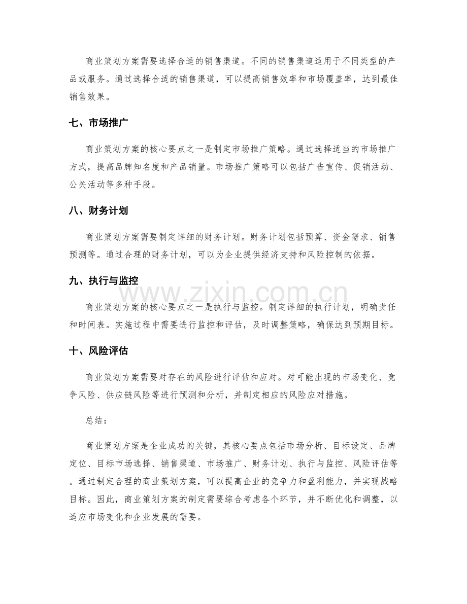 商业策划方案的核心要点总结.docx_第2页