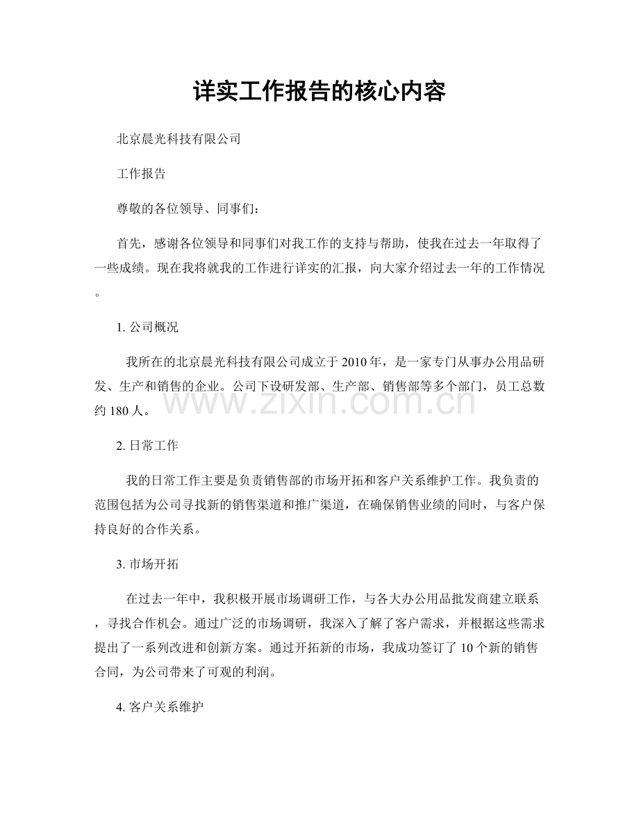 详实工作报告的核心内容.docx_第1页
