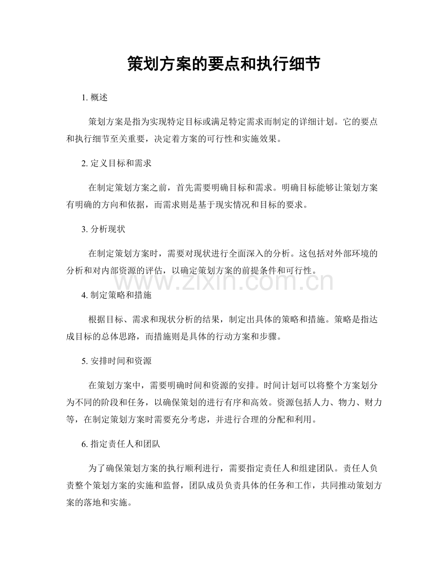 策划方案的要点和执行细节.docx_第1页