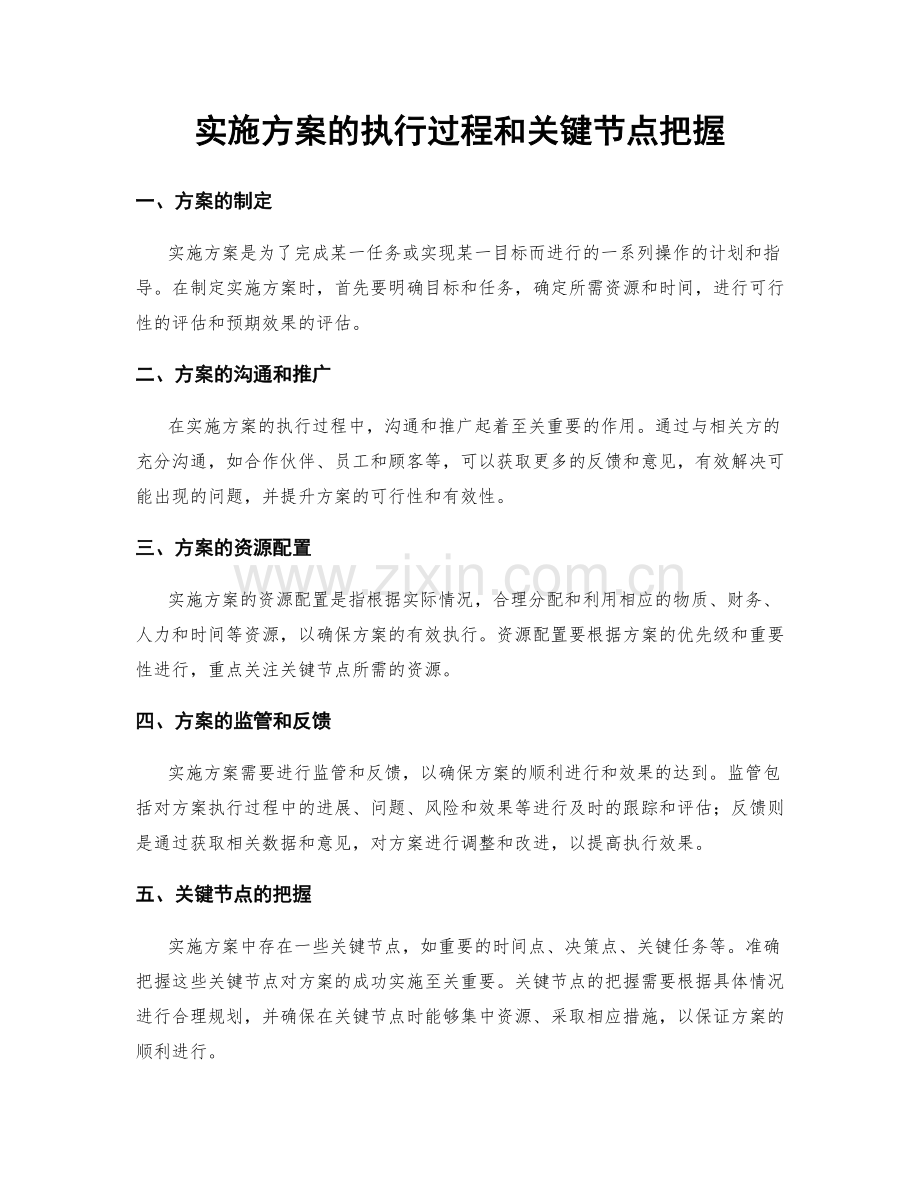 实施方案的执行过程和关键节点把握.docx_第1页