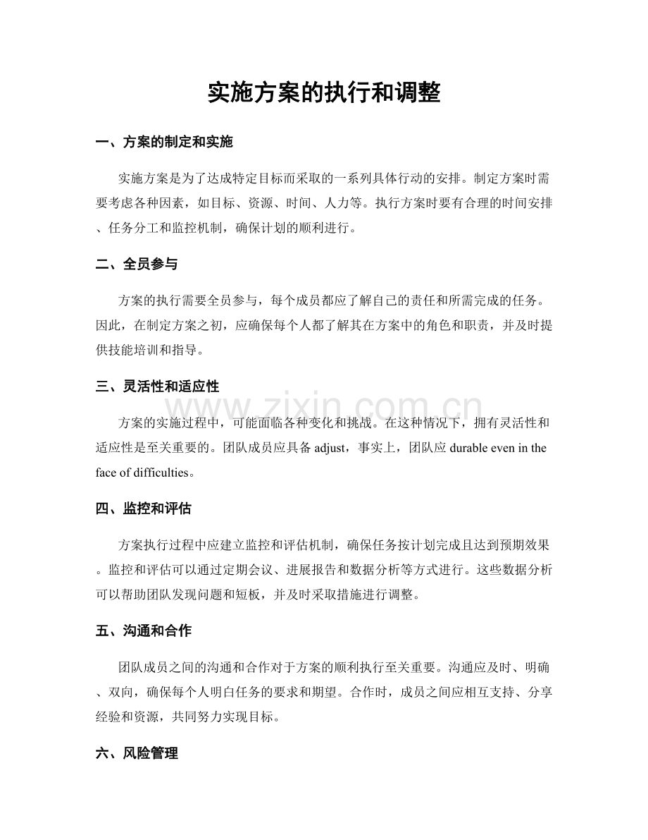 实施方案的执行和调整.docx_第1页