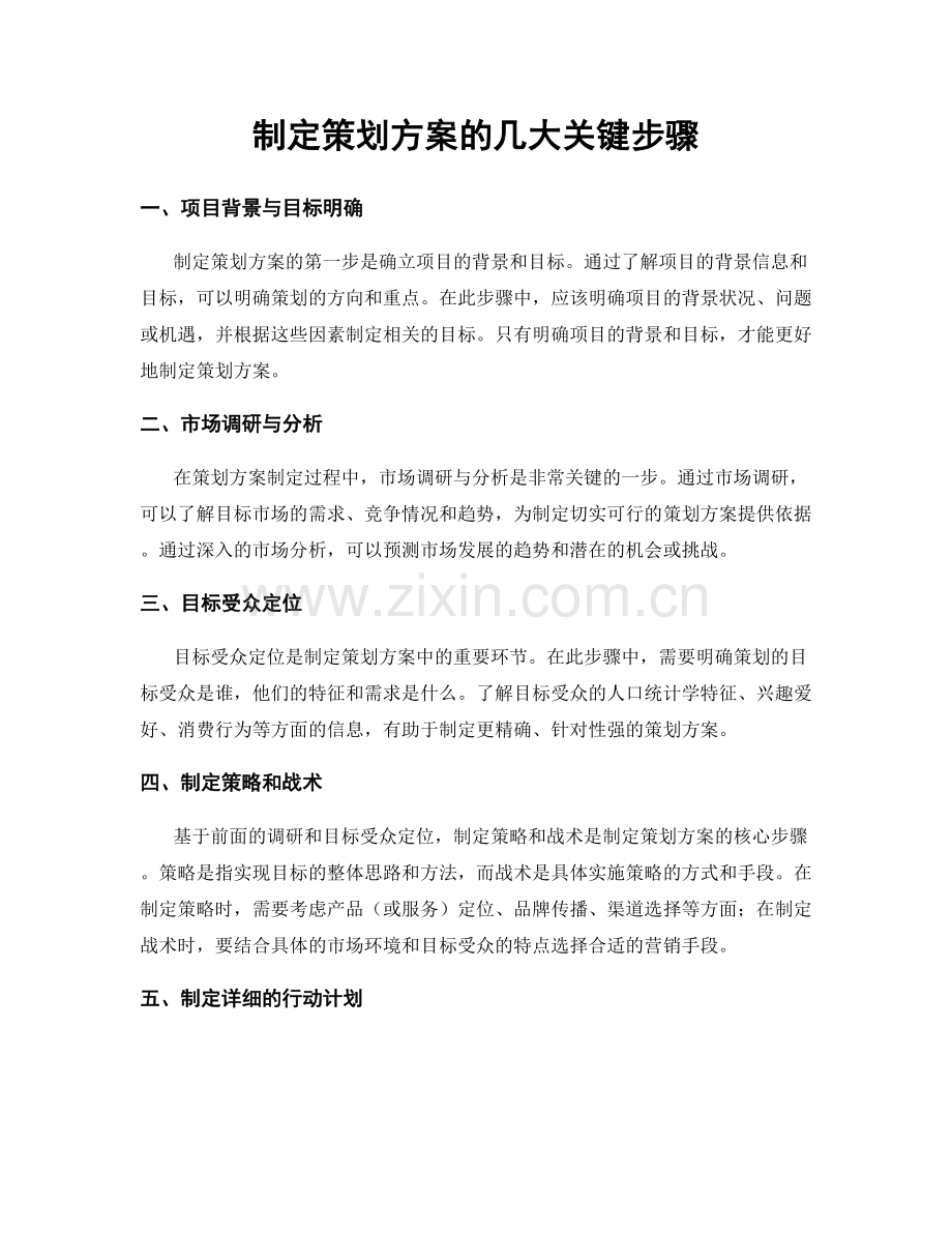 制定策划方案的几大关键步骤.docx_第1页