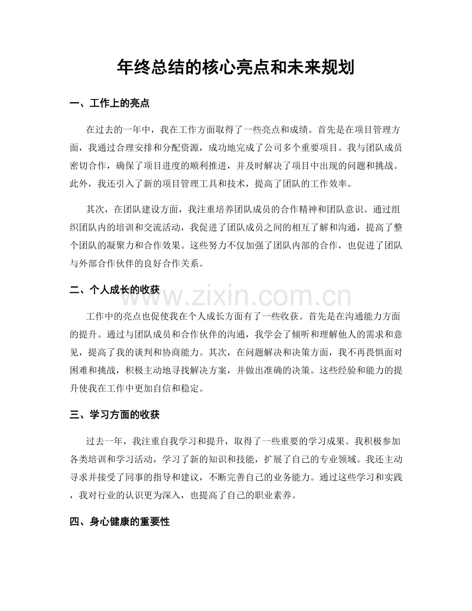 年终总结的核心亮点和未来规划.docx_第1页
