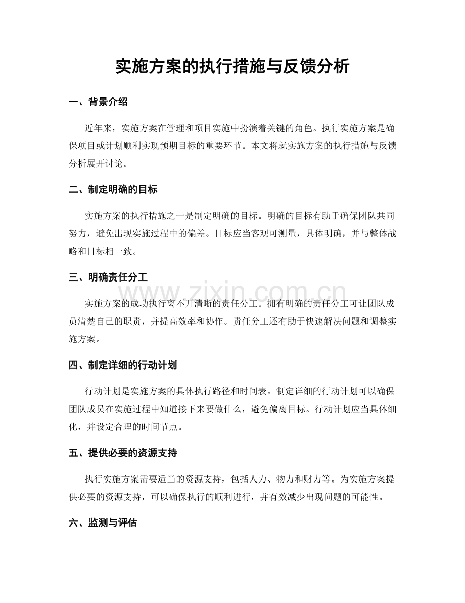 实施方案的执行措施与反馈分析.docx_第1页