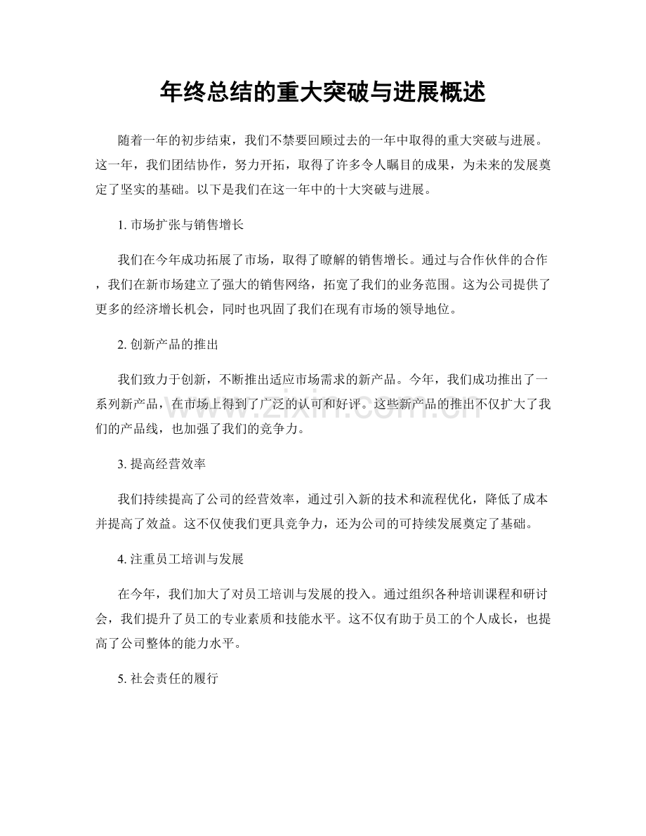 年终总结的重大突破与进展概述.docx_第1页