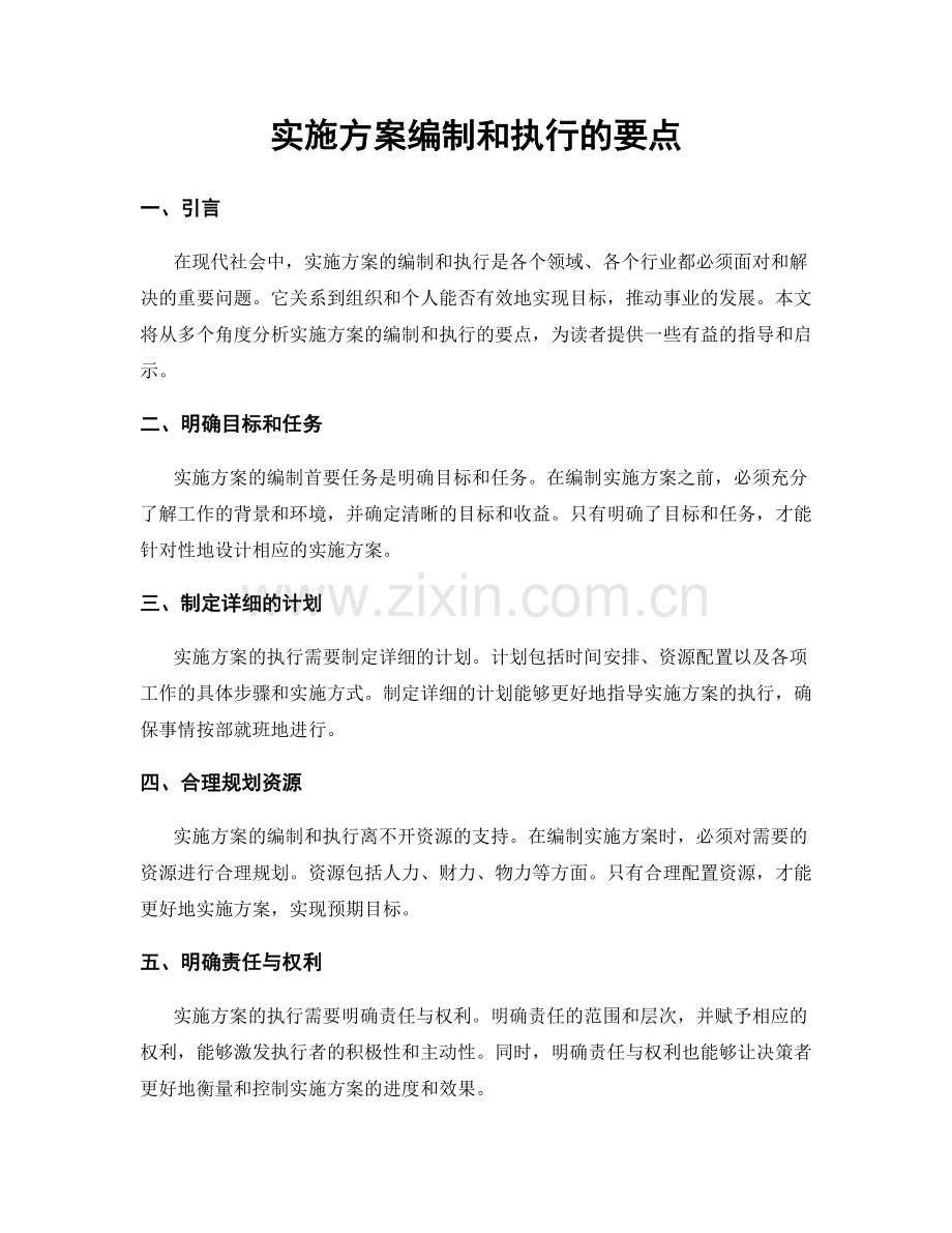 实施方案编制和执行的要点.docx_第1页
