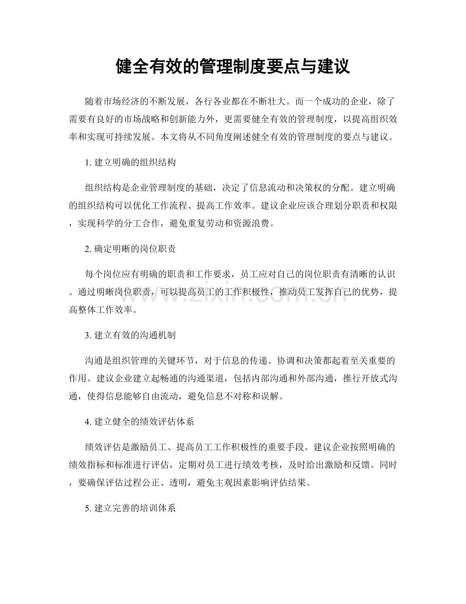 健全有效的管理制度要点与建议.docx_第1页