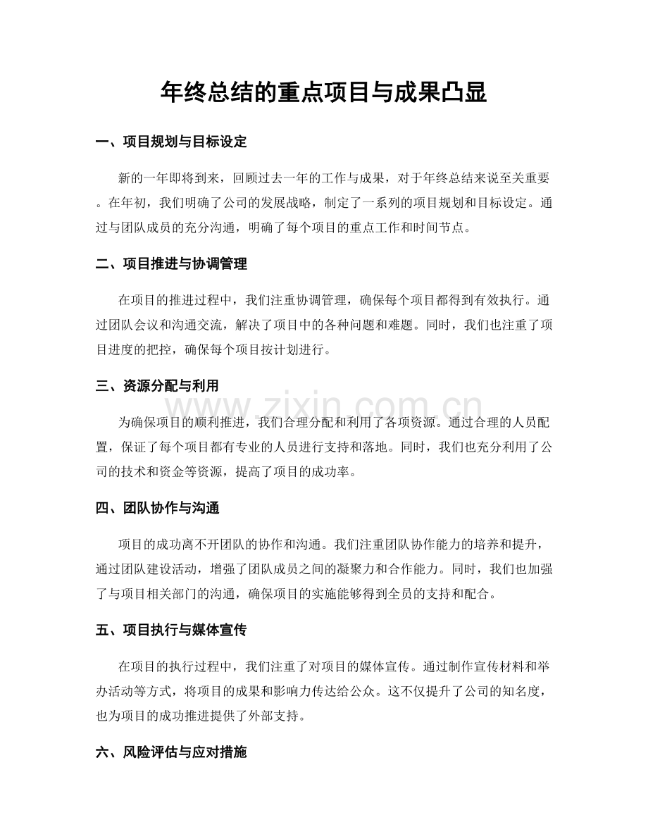 年终总结的重点项目与成果凸显.docx_第1页