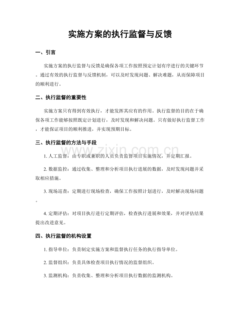 实施方案的执行监督与反馈.docx_第1页