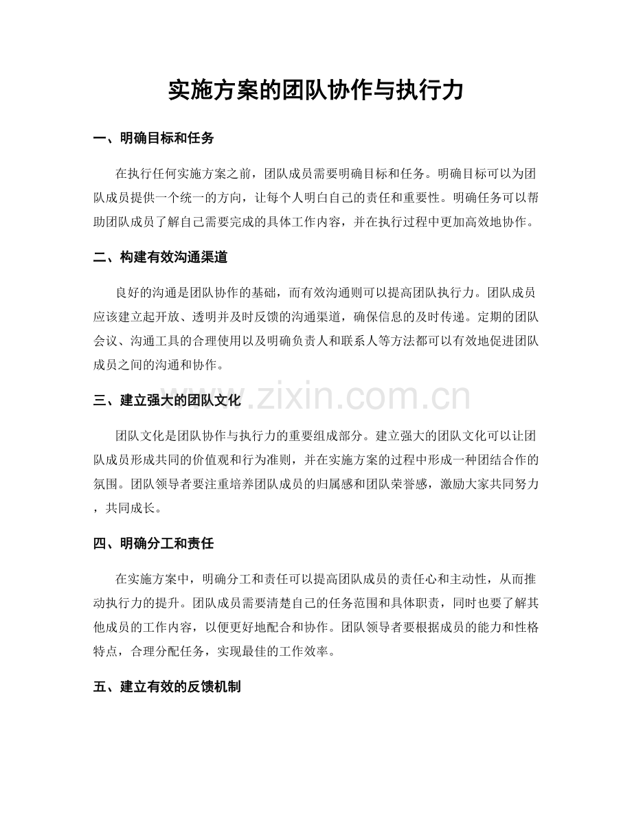 实施方案的团队协作与执行力.docx_第1页