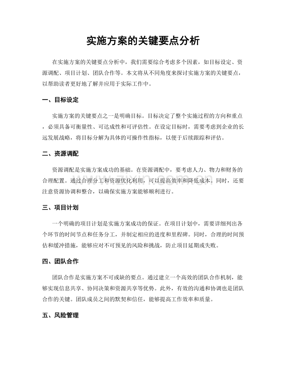 实施方案的关键要点分析.docx_第1页
