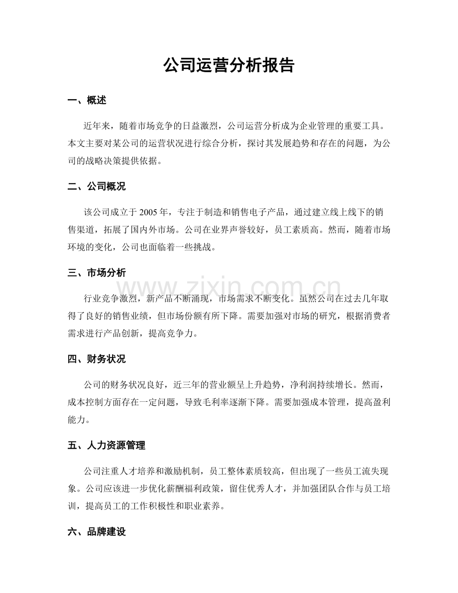 公司运营分析报告.docx_第1页