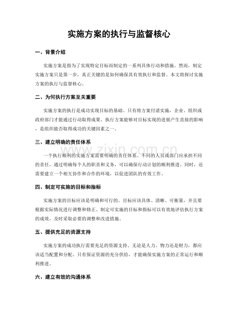 实施方案的执行与监督核心.docx_第1页