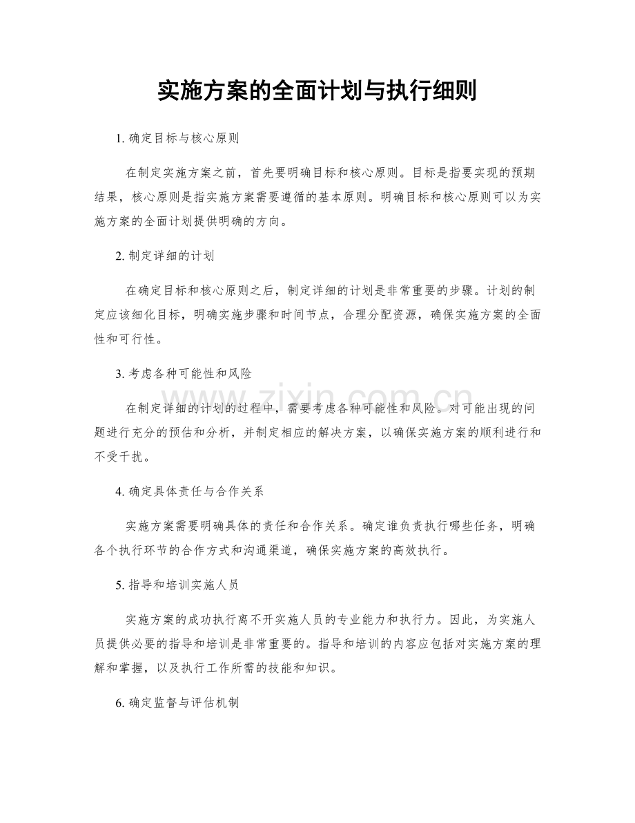 实施方案的全面计划与执行细则.docx_第1页