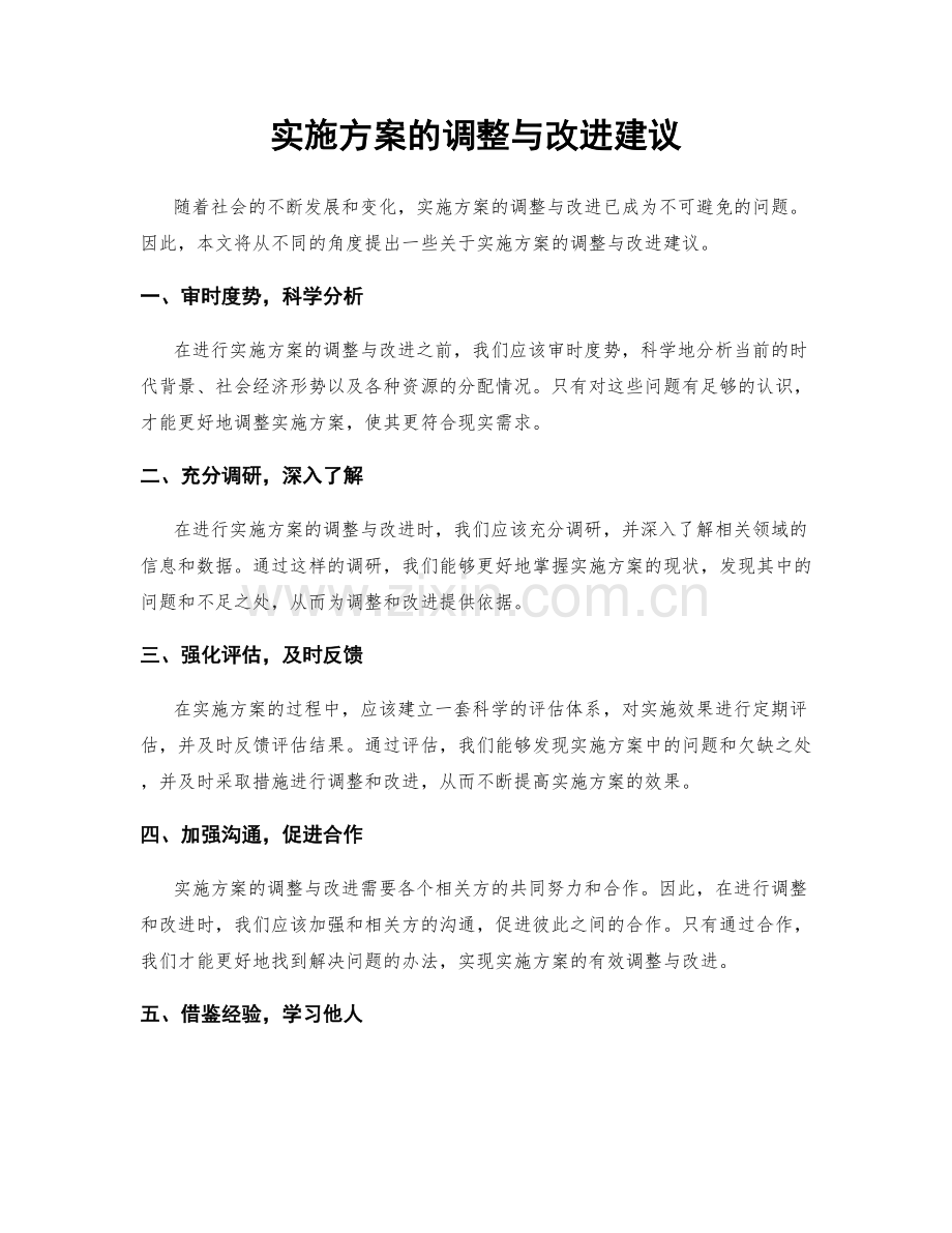 实施方案的调整与改进建议.docx_第1页