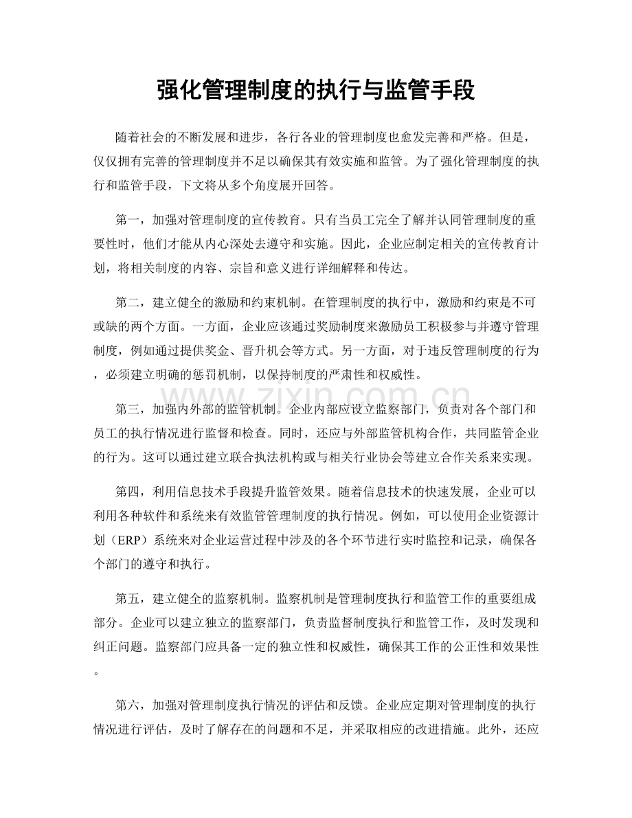 强化管理制度的执行与监管手段.docx_第1页
