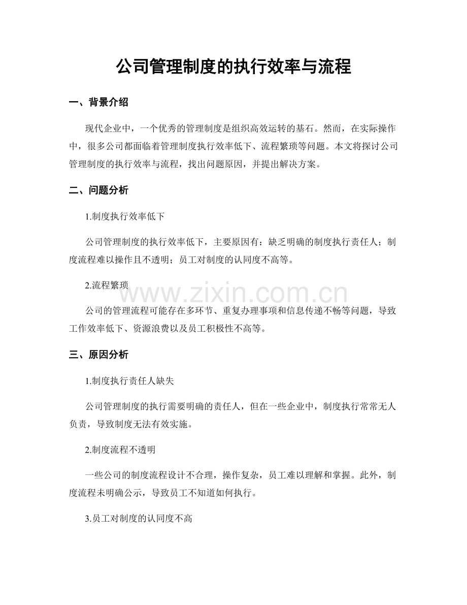 公司管理制度的执行效率与流程.docx_第1页