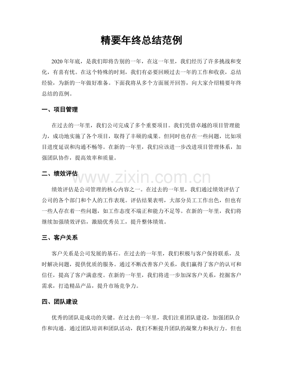 精要年终总结范例.docx_第1页
