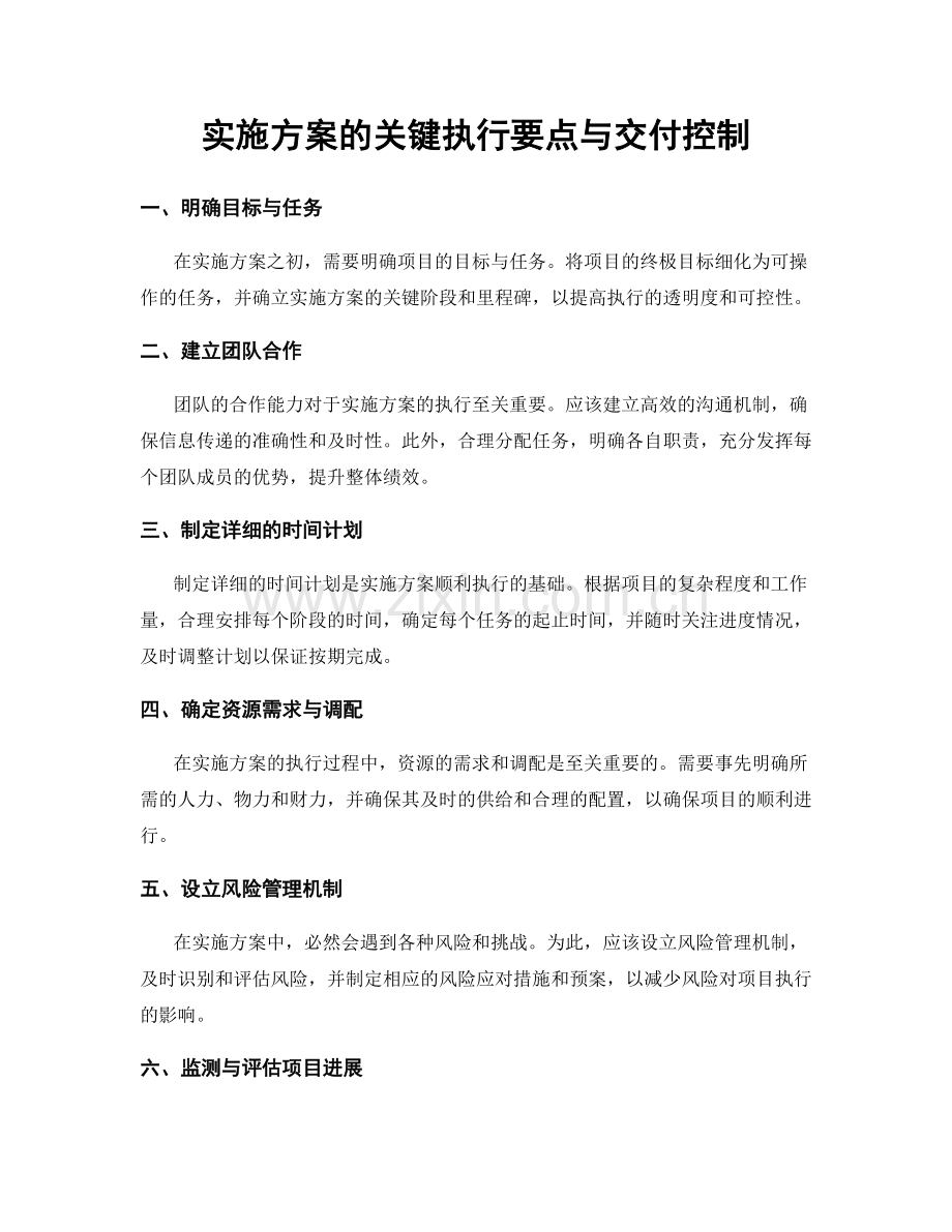实施方案的关键执行要点与交付控制.docx_第1页
