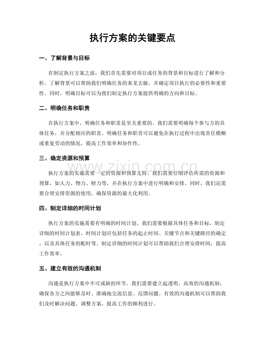 执行方案的关键要点.docx_第1页